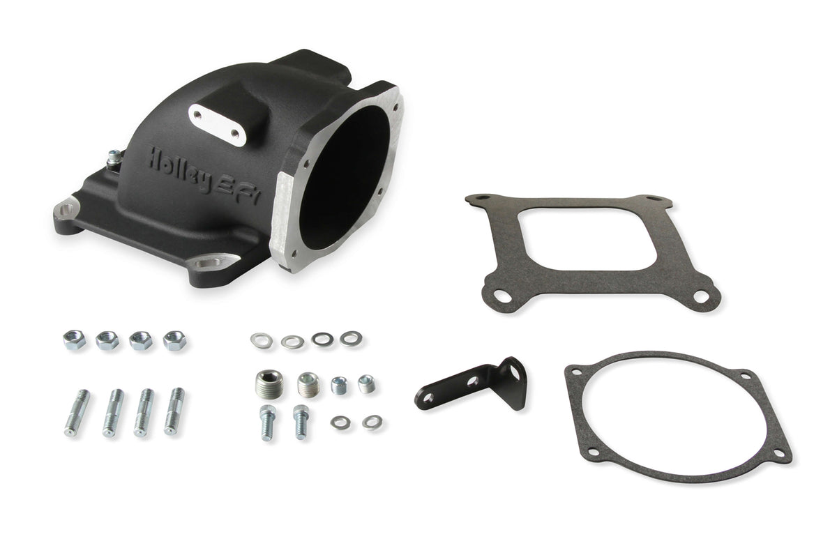 Holley Intake Elbow 4150 GM LS TB Flange - Black