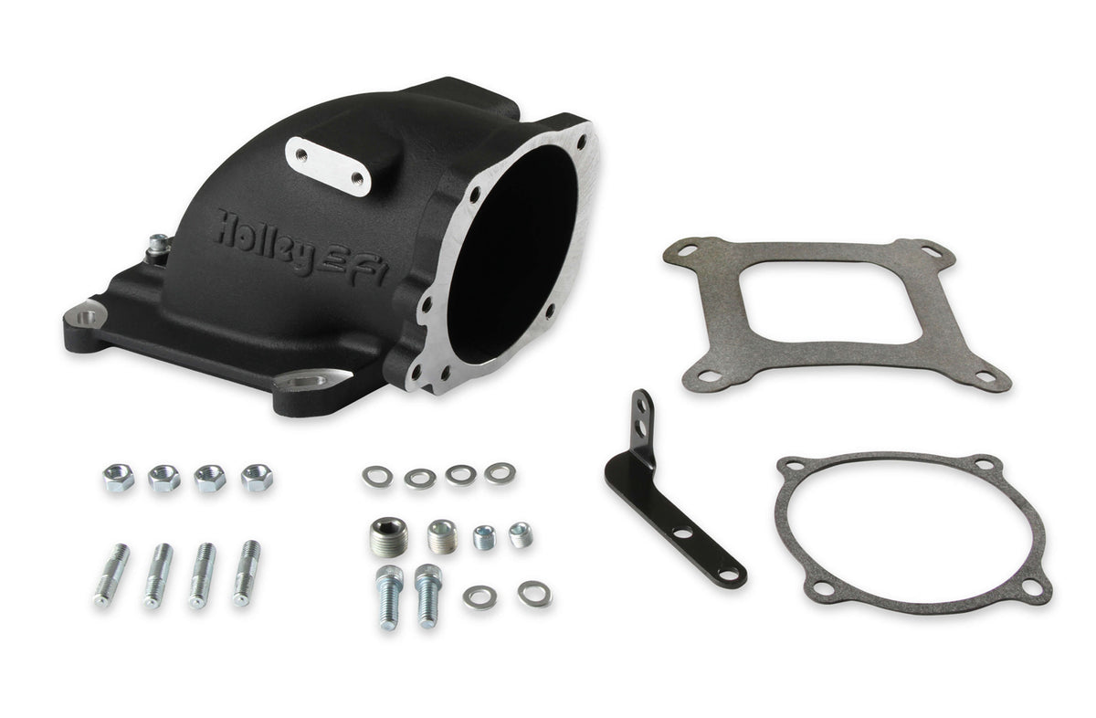 Holley Intake Elbow 4150 Ford TB Flange - Black