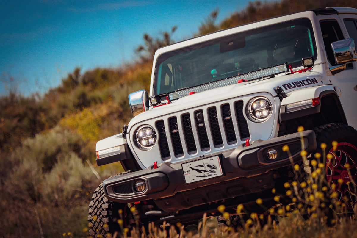 AlphaRex 18-23 Jeep Wrangler JL/Gladiator JT LED Proj Headlights Alpha-Blk w/ Activ Light/Seq Signal