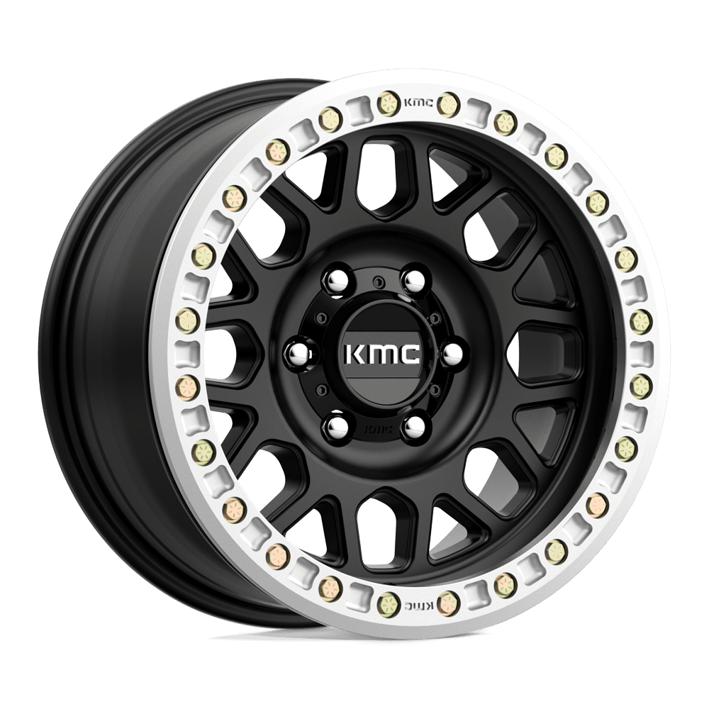KMC GRENADE DESERT BEADLOCK Satin Black wheel view 4