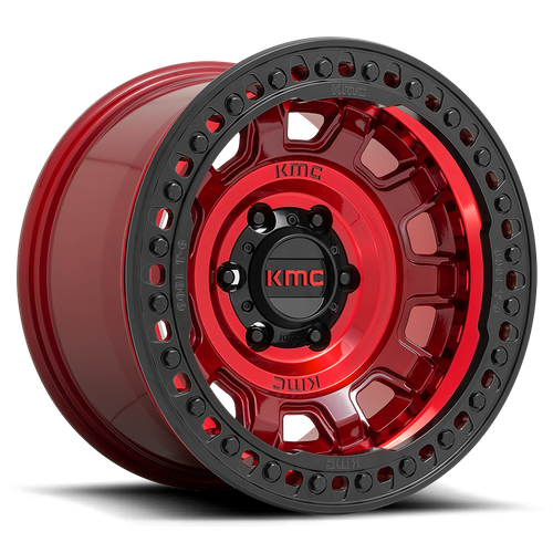 KMC TANK BEADLOCK Candy Red wheel