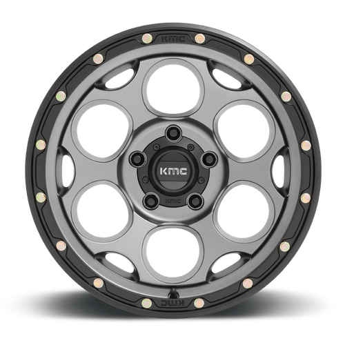 KMC DIRTY HARRY Satin Gray W/ Black Lip wheel view 3