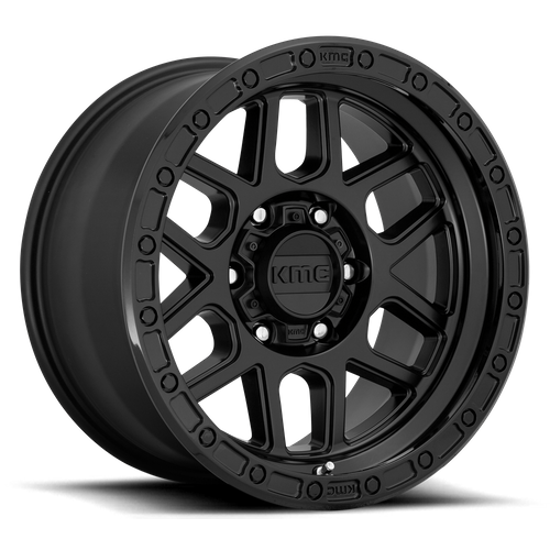 KMC MESA Satin Black W/ Gloss Black Lip wheel view 2