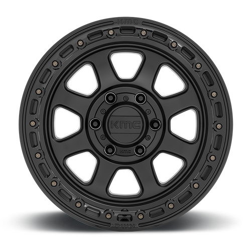 KMC CHASE Satin Black W/ Gloss Black Lip wheel view 3