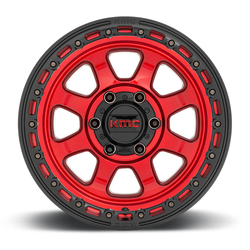 KMC CHASE Candy Red W/ Black Lip wheel view 3