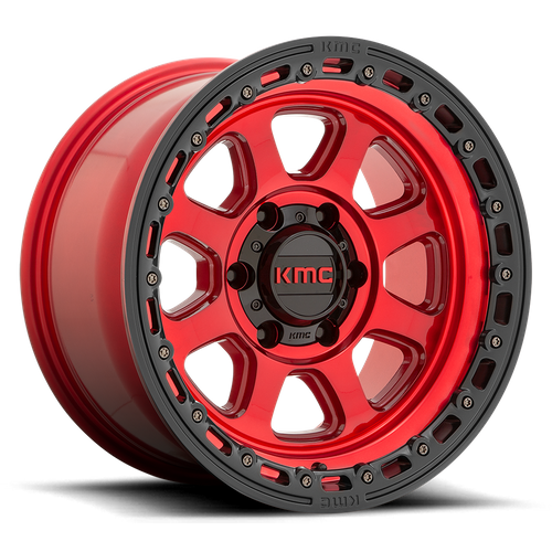 KMC CHASE Candy Red W/ Black Lip wheel