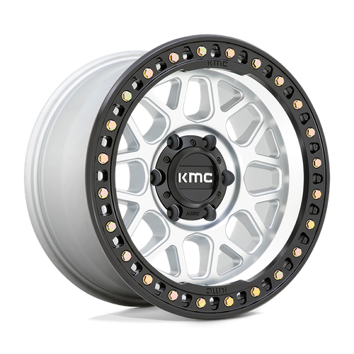 KMC GRS Machined W/ Satin Black Lip wheel