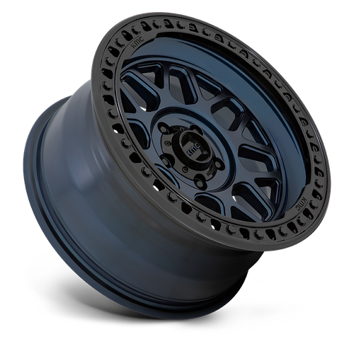 KMC GRS Midnight Blue W/ G-Black Lip wheel view 2