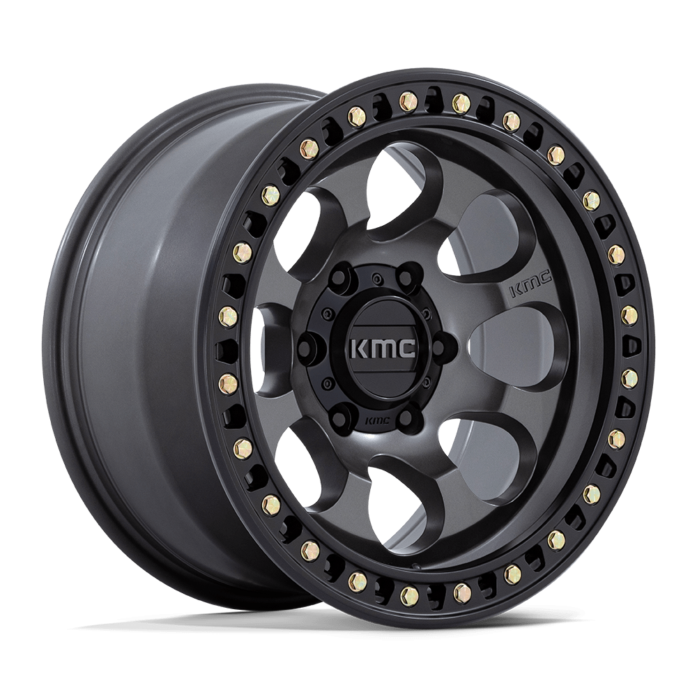 KMC RIOT SBL Anthracite W/ Satin Black Lip wheel view 4