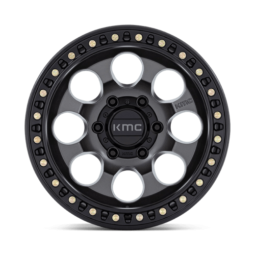KMC RIOT SBL Anthracite W/ Satin Black Lip wheel view 3
