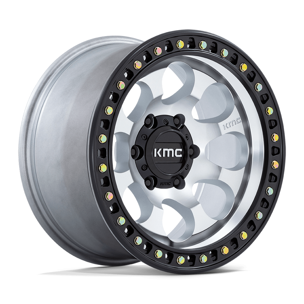 KMC RIOT SBL Machined W/ Satin Black Lip wheel view 4