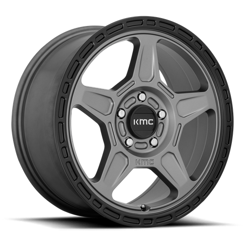 KMC ALPINE Satin Gray W/ Black Lip wheel
