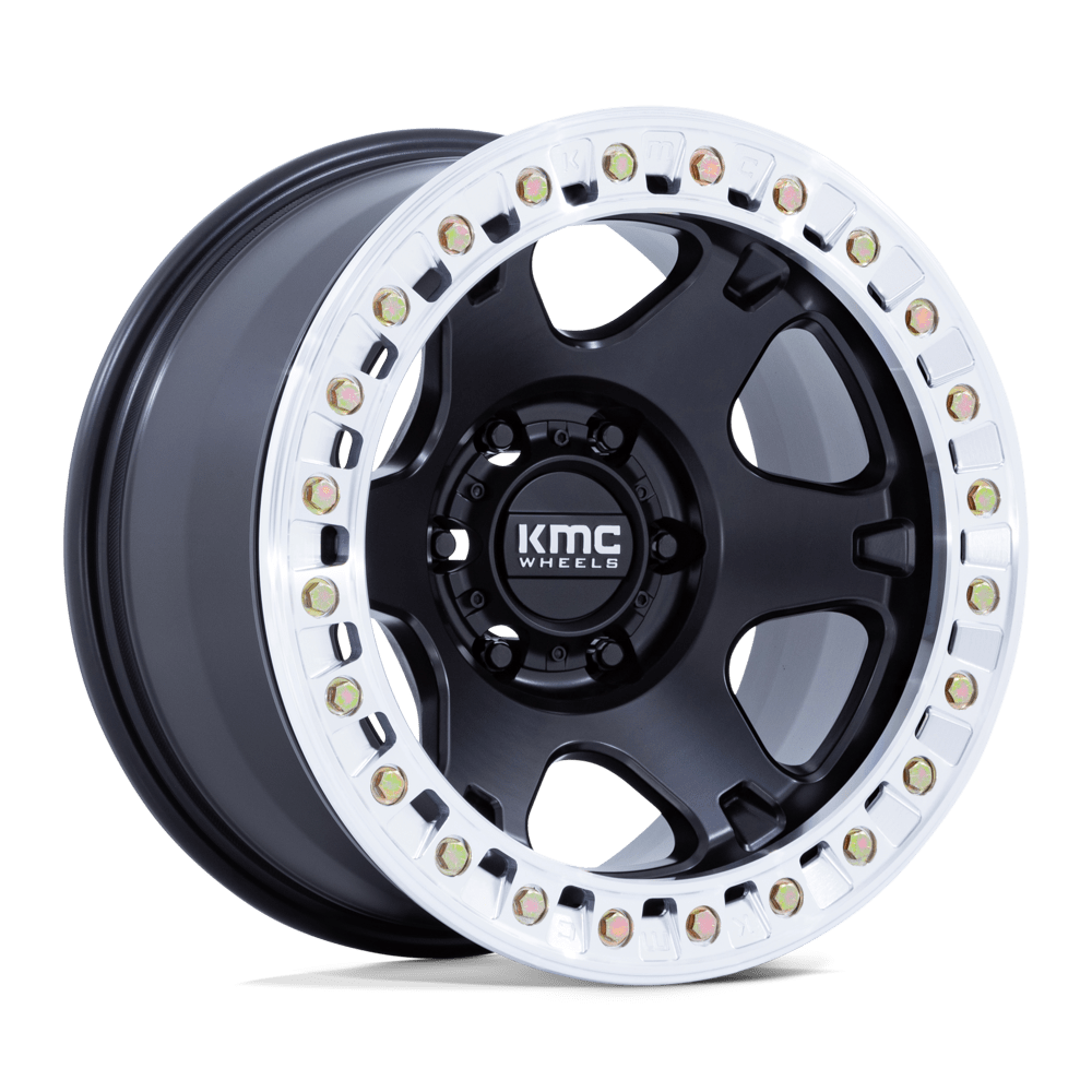 KMC VI BEADLOCK Satin Black W/ Machined Ring Wheels