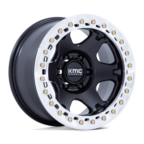 KMC VI BEADLOCK Satin Black W/ Machined Ring wheel