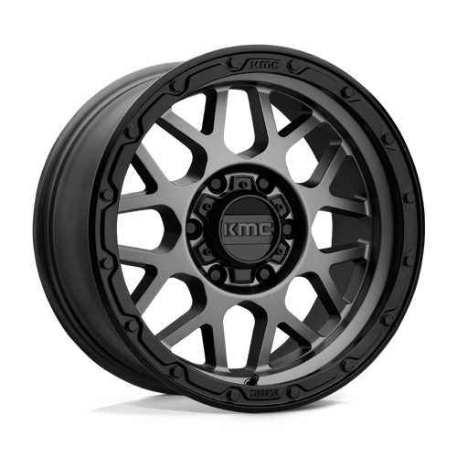 KMC GRENADE OFF-ROAD Matte Gray W/ Matte Black Lip wheel