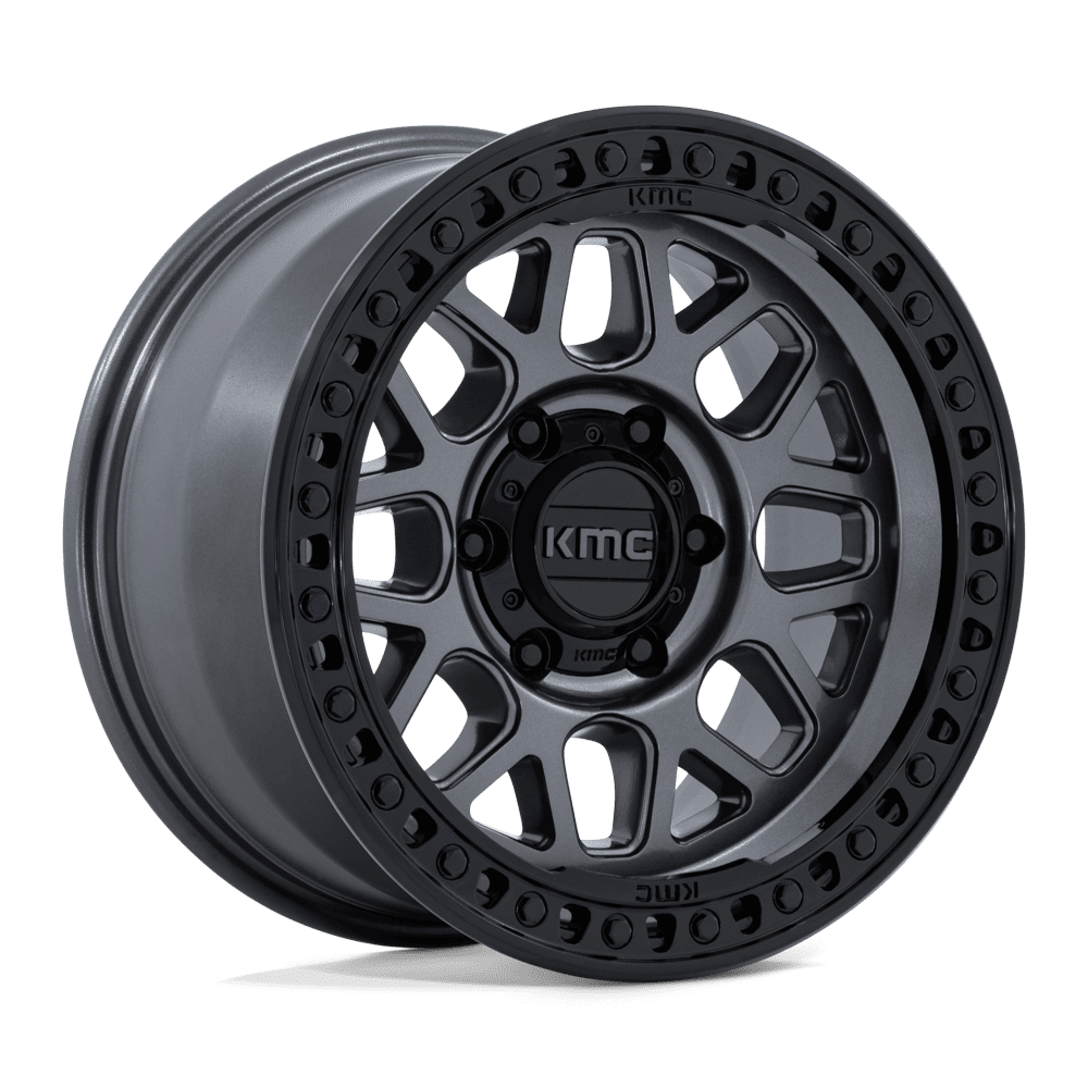 KMC GRS Gloss Gunmetal W/ Gloss Black wheel view 4