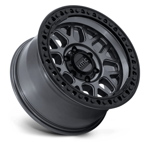 KMC GRS Gloss Gunmetal W/ Gloss Black wheel view 2