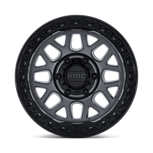 KMC GRS Gloss Gunmetal W/ Gloss Black wheel view 3