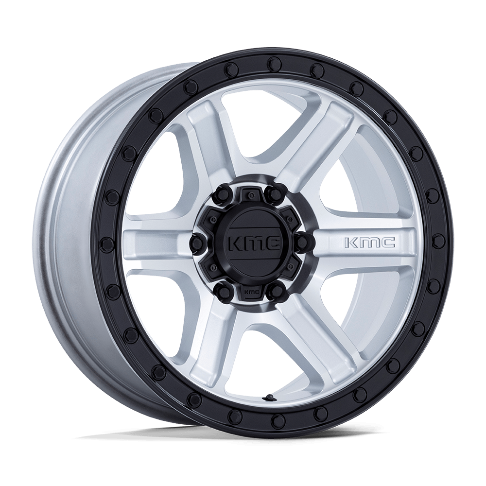 KMC OUTRUN Machined W/ Gloss Black Lip wheel view 4