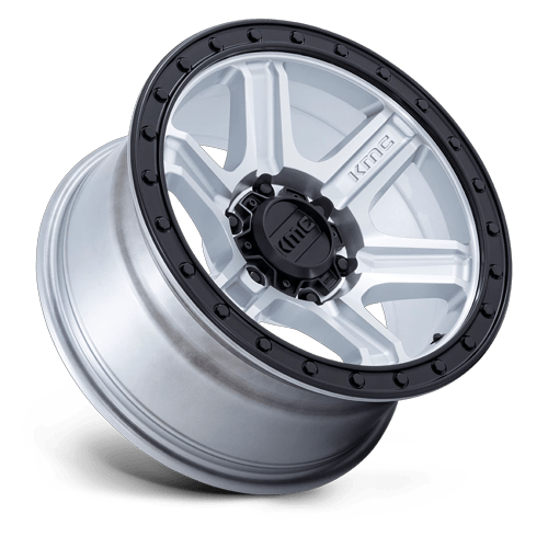KMC OUTRUN Machined W/ Gloss Black Lip wheel view 2