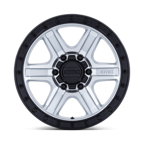 KMC OUTRUN Machined W/ Gloss Black Lip wheel view 3