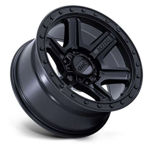 KMC OUTRUN Matte Black W/ Gloss Black Lip wheel view 2