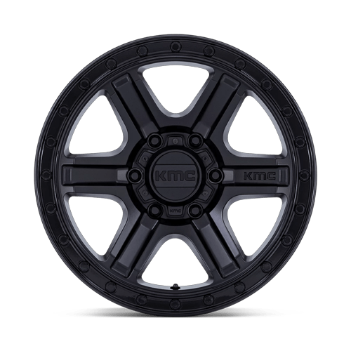 KMC OUTRUN Matte Black W/ Gloss Black Lip wheel view 3