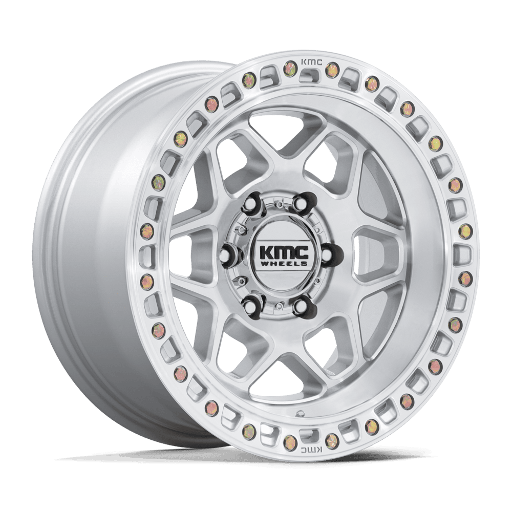 KMC TORX Gloss Silver W/ Machined Face wheel view 4