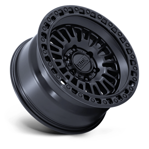 KMC AZTEC Matte Black W/ Gloss Black Lip wheel view 2