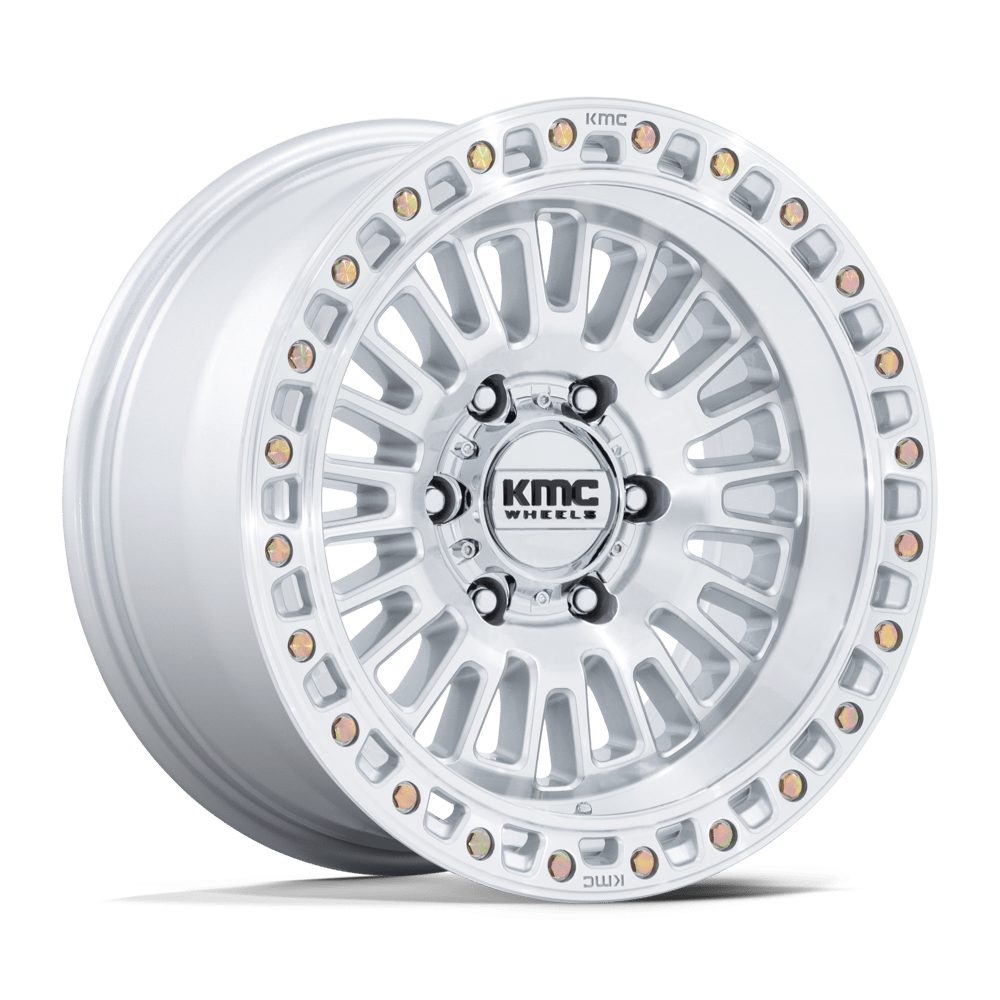KMC AZTEC Gloss Silver W/ Machined Face wheel view 4