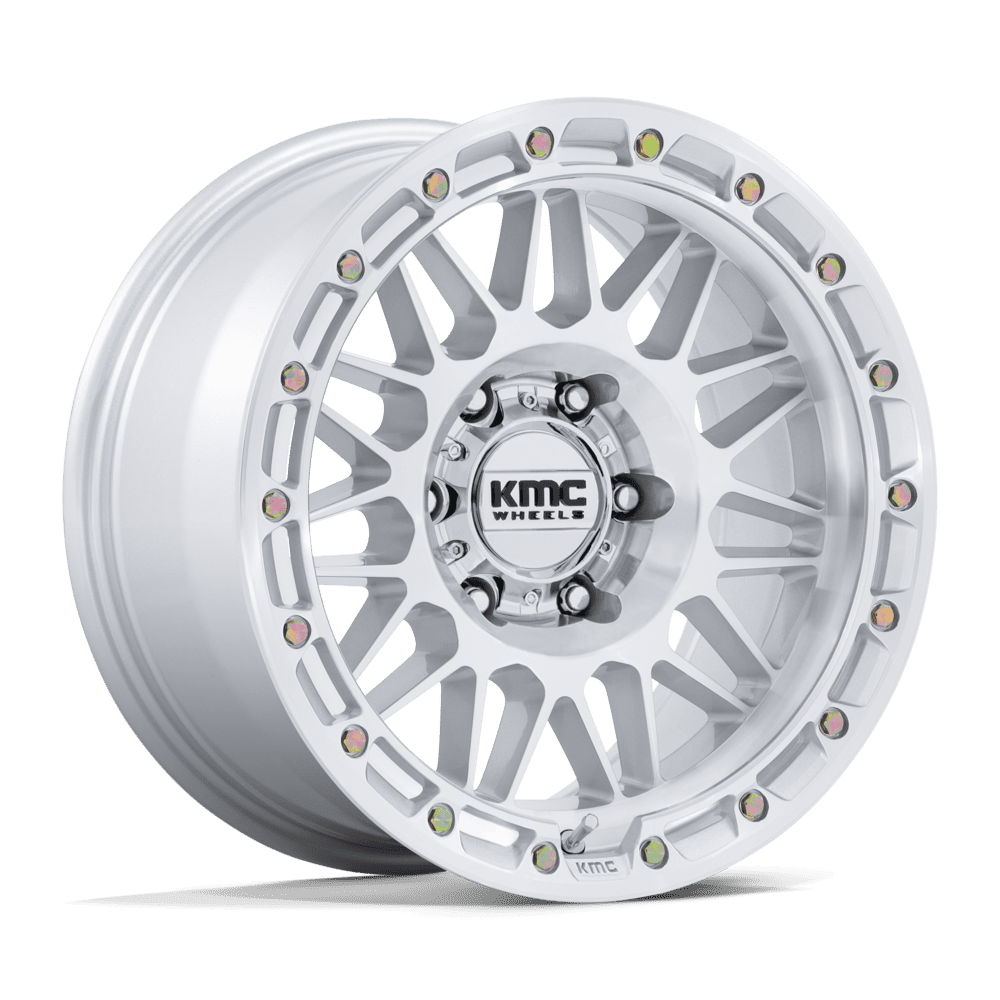 KMC ATTACK Gloss Silver W/ Machined Face wheel view 4