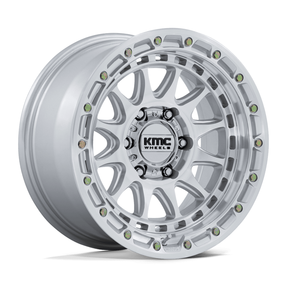 KMC CRUX Gloss Silver W/ Machined Face wheel view 4