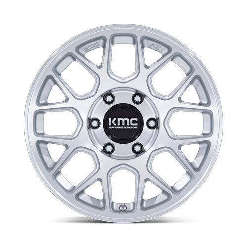KMC HATCHET Gloss Silver W/ Machined Face wheel view 3