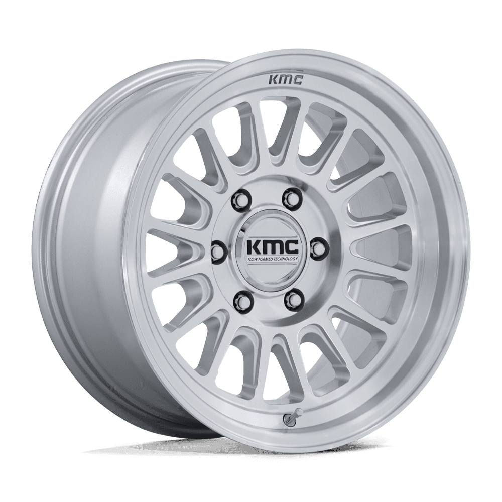 KMC IMPACT FFT Gloss Silver W/ Machined Face wheel view 4