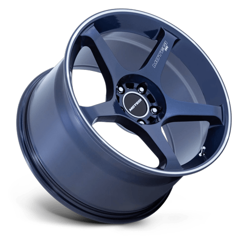 Motegi BATTLE V Obsidian Blue Mach Lip Stripe wheel view 2