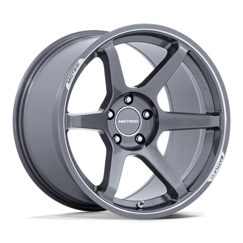 Motegi BATTLE VI Gloss Gunzilla W/ Machined Lip wheel