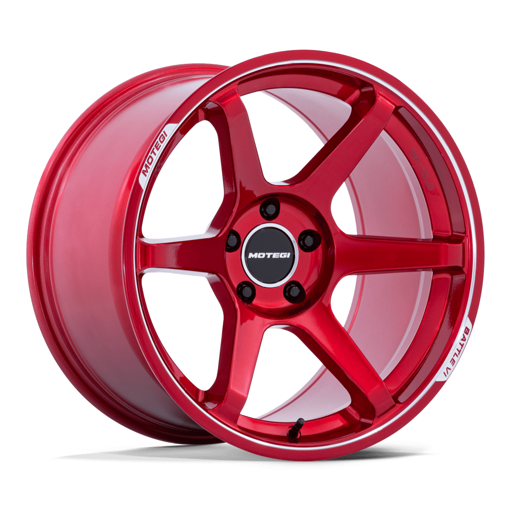 Motegi BATTLE VI Cherry Red Metallic W/ Mch Lip wheel view 4