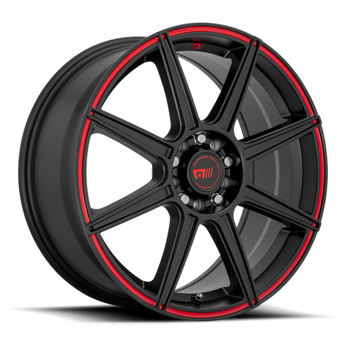 Motegi CS8 Satin Black W/ Red Stripe wheel