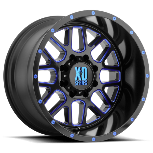 XD GRENADE Satin Black Mill W/ Blue Tint wheel