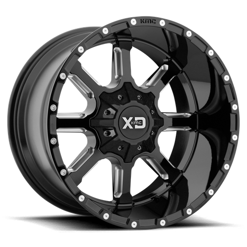 XD MAMMOTH Gloss Black Milled wheel