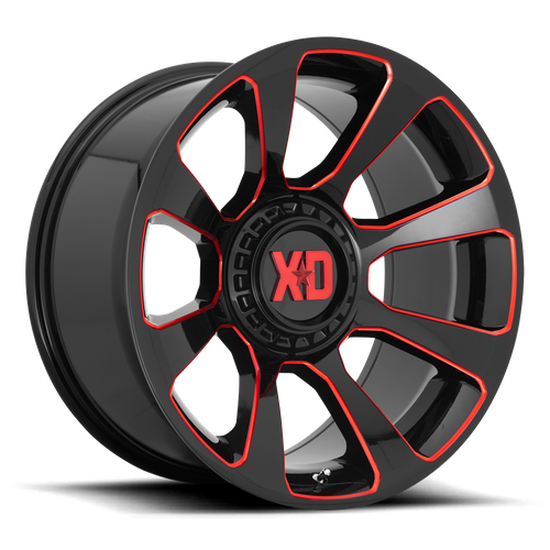 XD REACTOR Gloss Black Milled W/ Red Tint wheel view 2