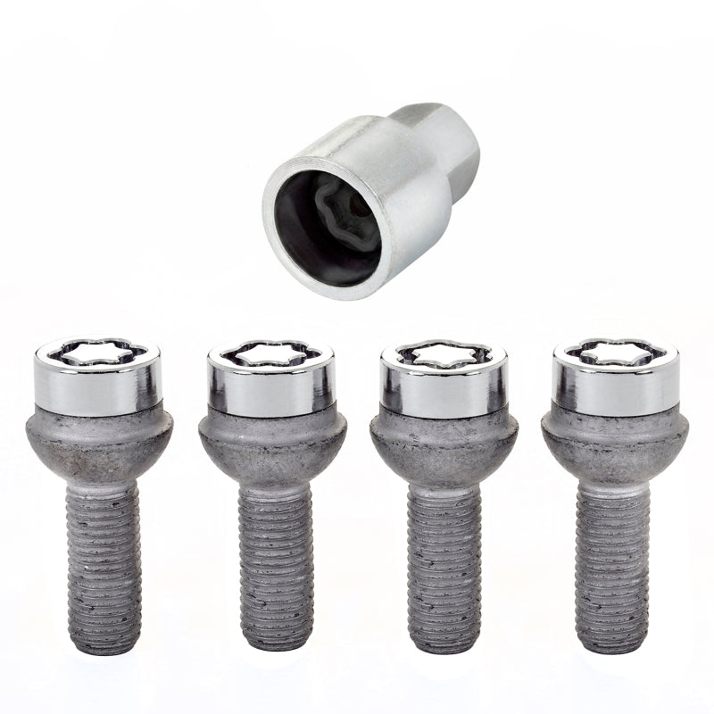 McGard Wheel Lock Bolt Set - 4pk. (Radius Seat) M12X1.5 / 17mm Hex / 27.9mm Shank Length - Chrome