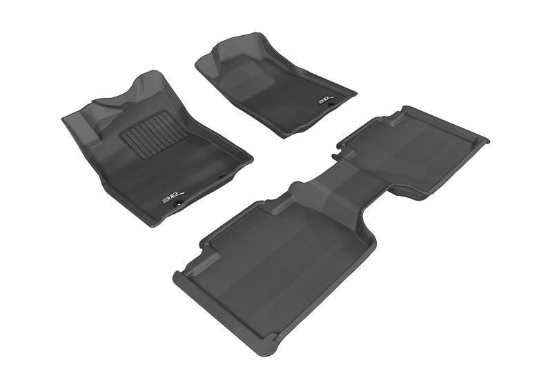 3D MAXpider 2012-2015 Toyota Tacoma Access Cab Kagu 1st & 2nd Row Floormats - Black