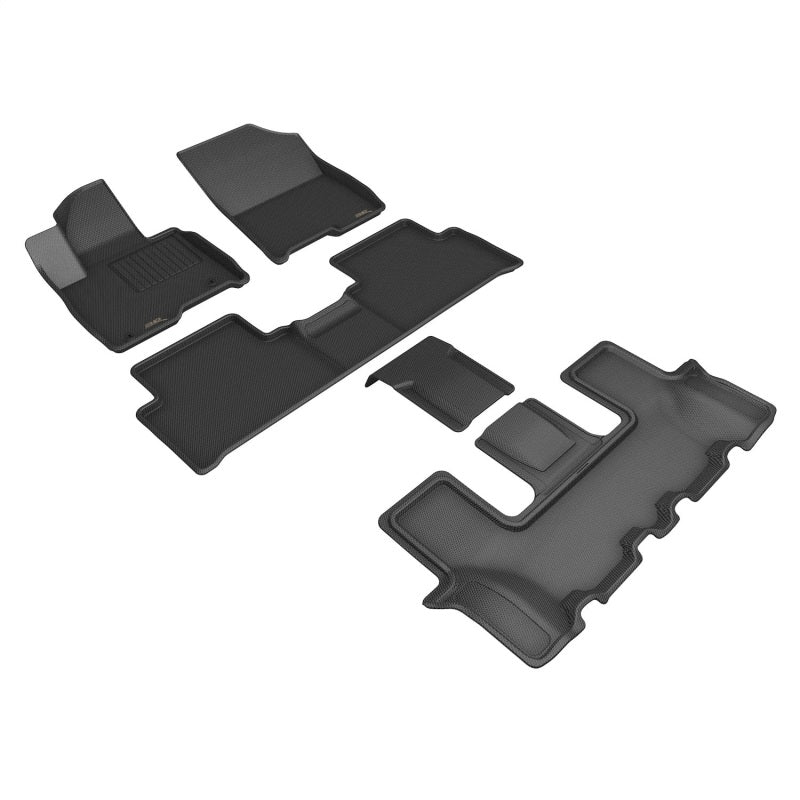 3D Maxpider 22-23 Kia Sorento 6-Seats Kagu Floor Mat- Black R1 R2 R3