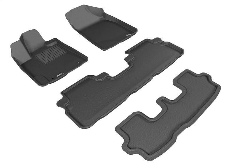 3D MAXpider 2008-2013 Toyota Highlander Hybrid Kagu 1st & 2nd & 3rd Row Floormats - Black