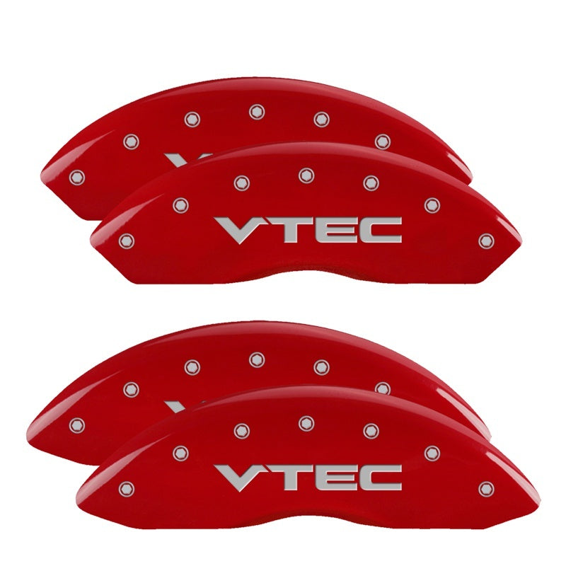 MGP 4 Caliper Covers Engraved Front & Rear Vtech Red finish silver ch