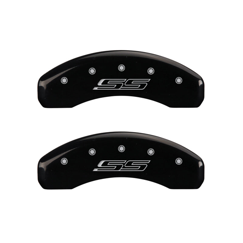 MGP 4 Caliper Covers Engraved Front & Rear Gen 5/SS Black finish silver ch