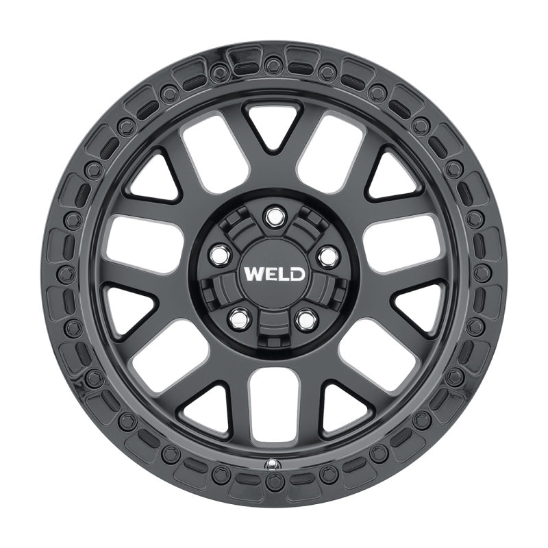 Weld Off-Road W104 17X9.0 Cinch 5X114.3 5X127 ET-12 BS4.50 Satin Black Gloss Black 78.1