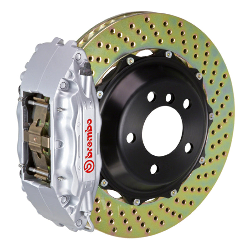 Brembo 95-99 M3 Front GT BBK 4 Piston Cast 2pc 332x32 2pc Rotor Drilled-Silver