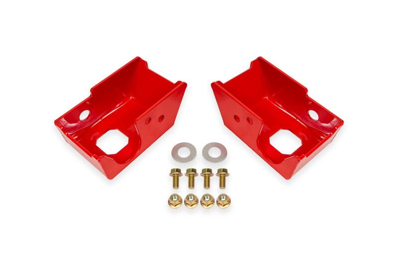 BMR 2021+ Ford Bronco (Exc. Bronco Sport) Rear Shock Mount Skid Plates - Red
